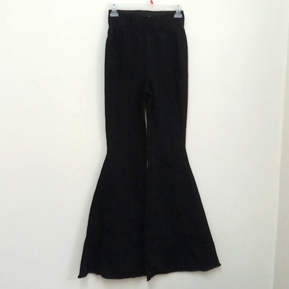 *Final* NWOT Highway Jeans 70s Style Black Denim Ultra Flare Elastic Waist Jeans